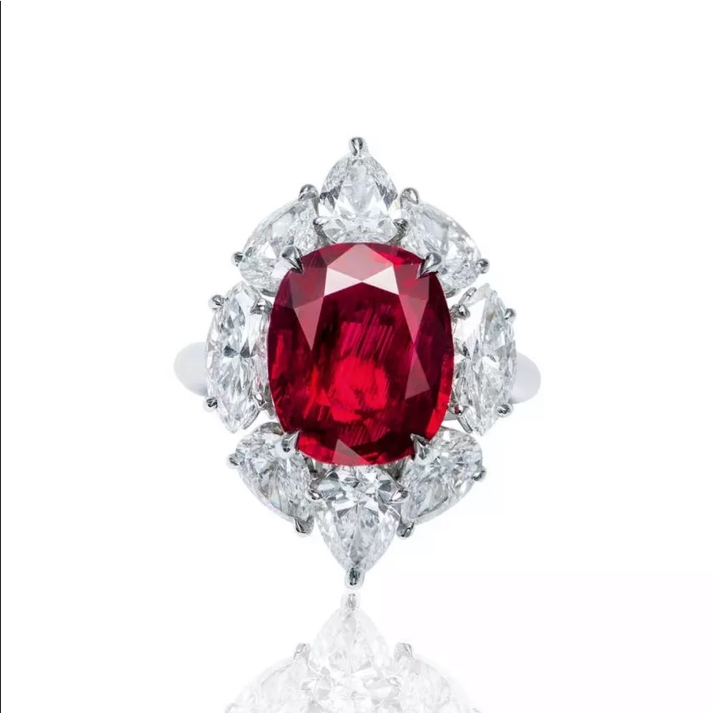 New Women’s 925 Silver Diamond Ruby Girls Ring - Picture 4 of 5